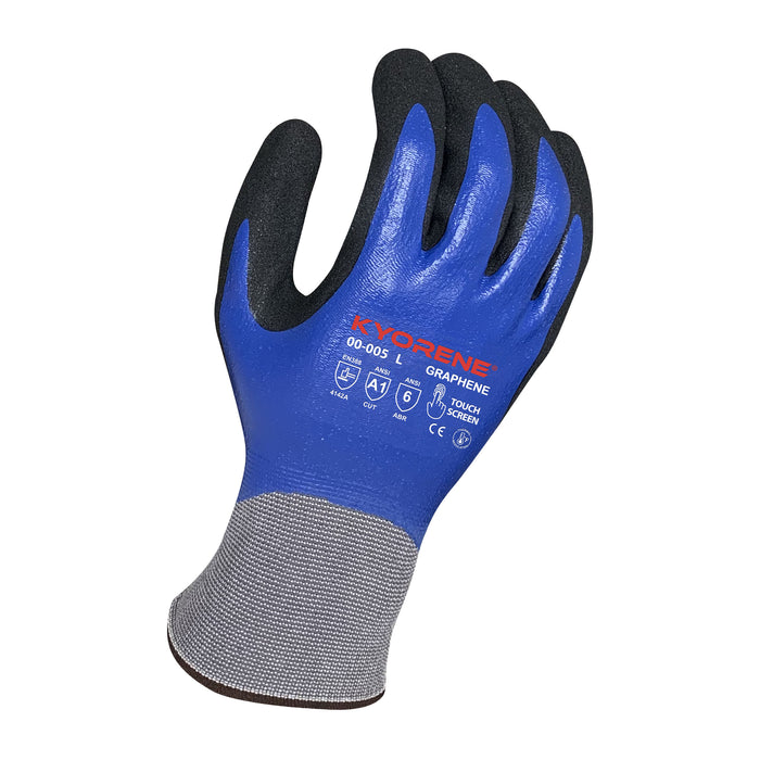 Kyorene® 15g Gray Liner Full Blue Nitrile Coating w/Black HCT® MicroFoam Nitrile Palm Coating