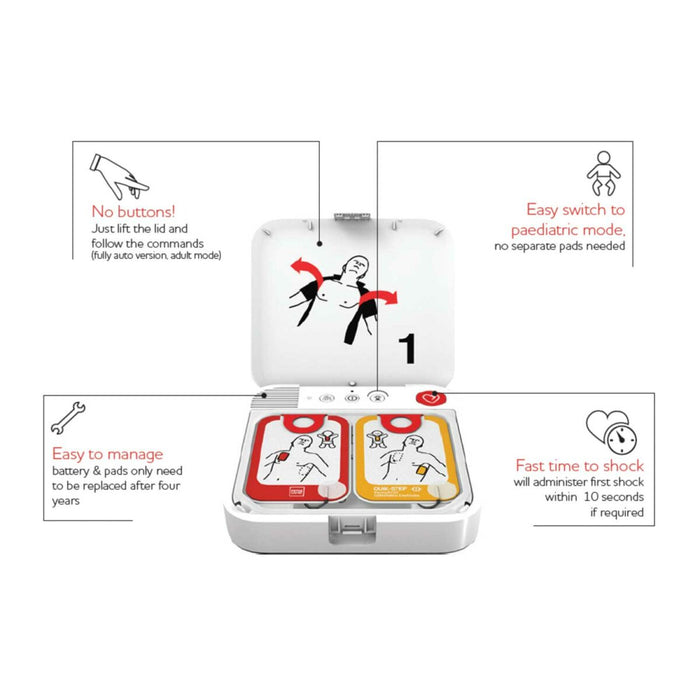 CARDIACT™ LIFEPAK CR2 Semi-Automatic, WIFI,  English,  Handle, Standard Cabinet