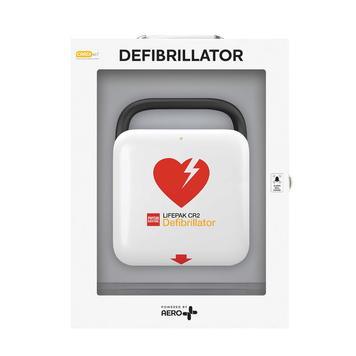 CARDIACT™ LIFEPAK® CR2 Fully-Automatic, WIFI, English, Handle, Wall Cabinet - Alarmed
