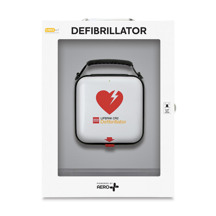 CARDIACT™ LIFEPAK® CR2 Semi-Automatic, WIFI, English, Handle, Wall Cabinet - Alarmed