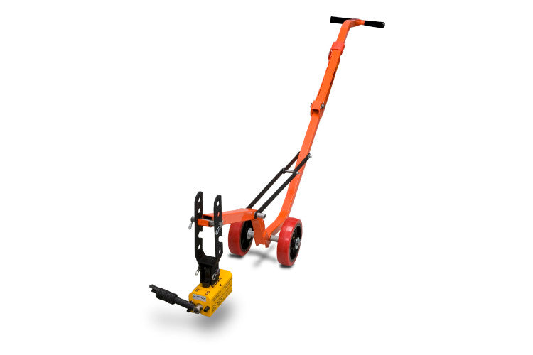 Magnetic Manhole Lid Lifter, Steel Dolly, 450 lb. Round Items/900 lb. Flat Items Load Capacities
