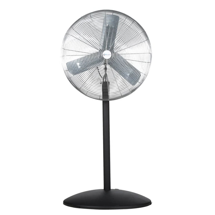Commercial Non-Oscillating Air Circulator, Adj. Pedestal, 24", 1/4 hp, 3-Speed