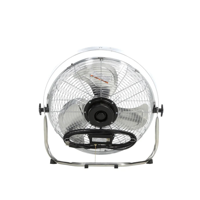 High Velocity Low Stand Fan, Swivel, Yoke Mount, 18", 1/8 hp, 3-Speed
