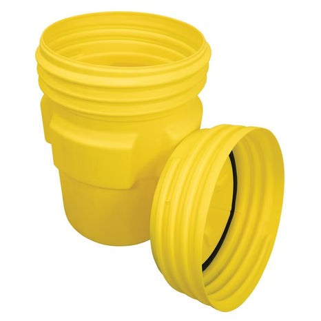 Overpack Poly Drum, Yellow w/ Screw-On Lid