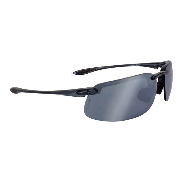 Crossfire ES4 Premium Safety Eyewear, Crystal Black Frame, Polar Silver Mirror Lens