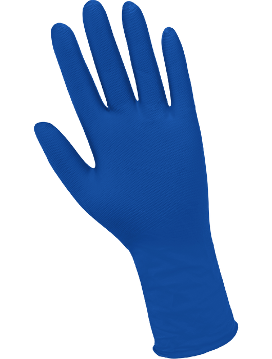 Panther-Guard® Disposable Glove, 9 mil Blue Nitrile, Powder-Free, Raised Micro Diamond, Pattern, 11"