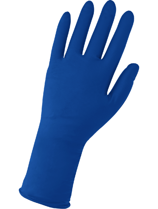 Panther-Guard® Disposable Glove, 9 mil Blue Nitrile, Powder-Free, Raised Micro Diamond, Pattern, 11"