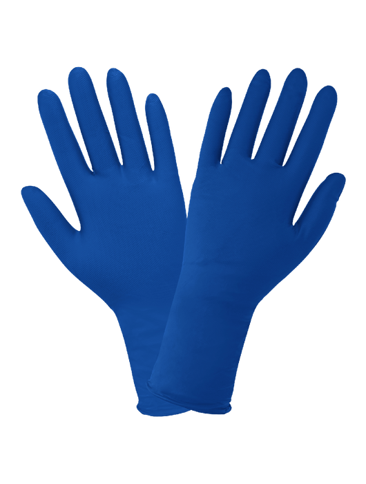 Panther-Guard® Disposable Glove, 9 mil Blue Nitrile, Powder-Free, Raised Micro Diamond, Pattern, 11"