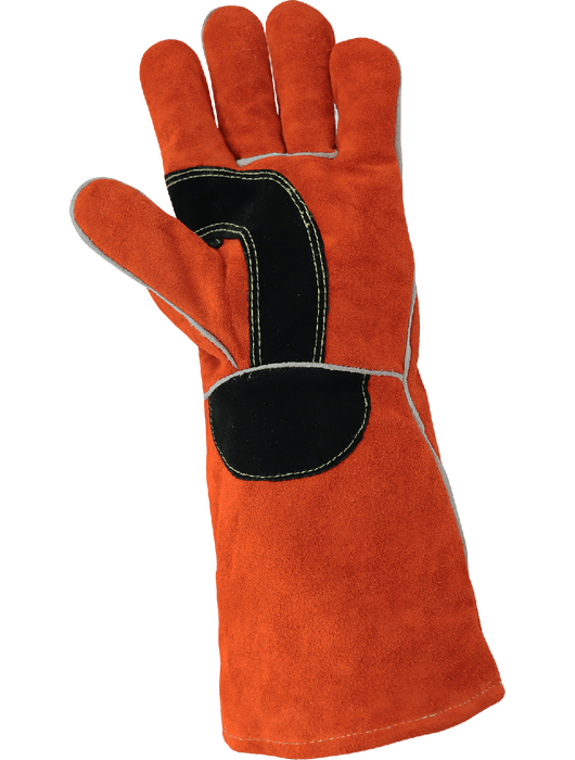 Premium Split Cowhide Reinforced 16" Leather Welding Gloves w/Thermal-Knit Cotton Lining, ANSI/ISEA 105 Cut Level A2, Universal