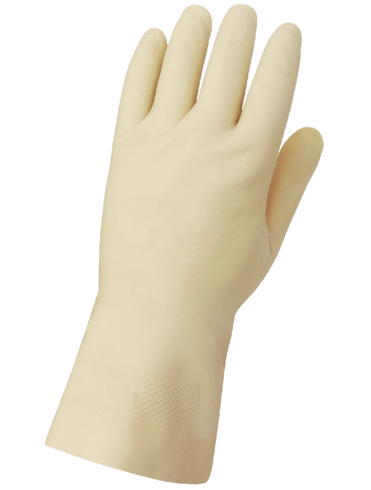 FrogWear® 16 mil Natural Color Unlined Latex, Fishscale Pattern Grip, 12"