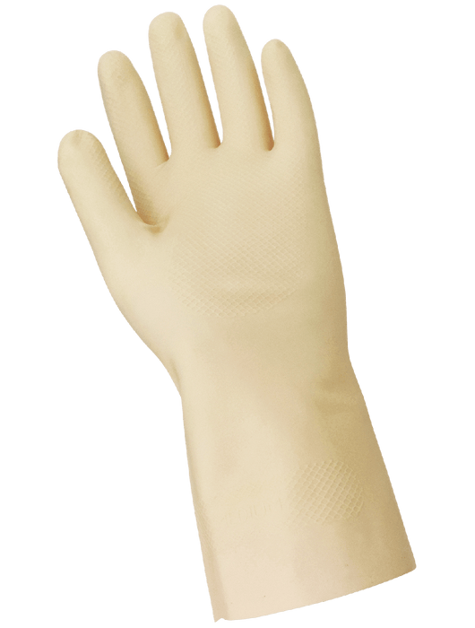 FrogWear® 16 mil Natural Color Unlined Latex, Fishscale Pattern Grip, 12"