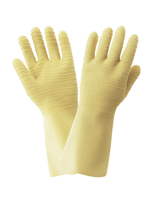 FrogWear® 22 mil Wrinkle Pattern Unlined Latex Gloves, Palm