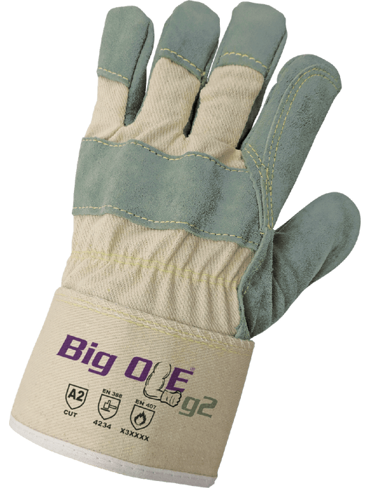 Big Ole® G2 Premium Top Grade, Side Select Double Tanned Split Cow Leather Palm, Double Palm