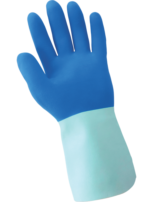 FrogWear™ - Blue Flexible Natural Rubber, Interlock Liner, 12", Rough Wet Grip Finish, Actifresh® Treated