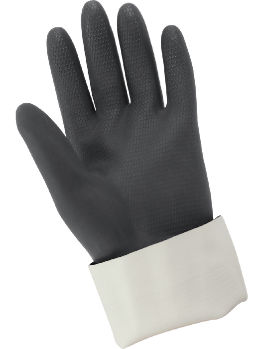FrogWear® Premium Black Flock-Lined 30-Mil Neoprene Unsupported Gloves with Honeycomb Pattern Grip