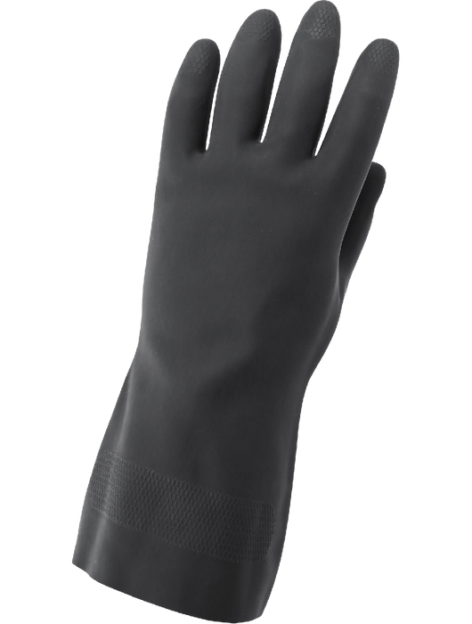 FrogWear® Premium Black Flock-Lined 30-Mil Neoprene Unsupported Gloves with Honeycomb Pattern Grip