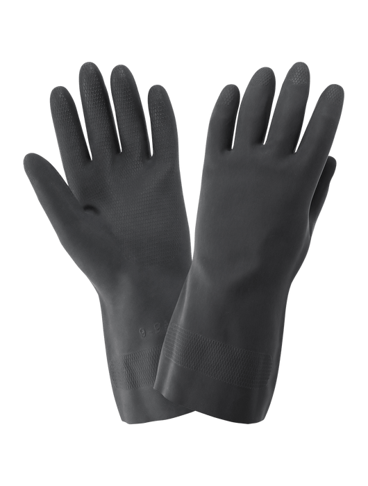 FrogWear® Premium Black Flock-Lined 30-Mil Neoprene Unsupported Gloves with Honeycomb Pattern Grip