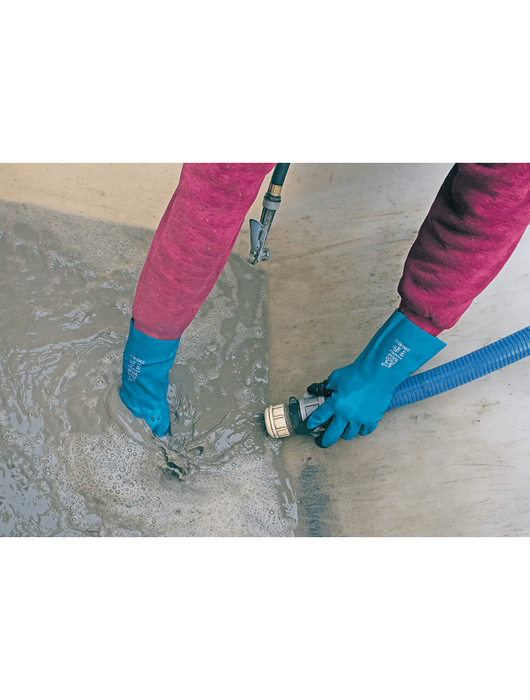 FrogWear® 12" Blue Seamless Super Flexible 70% PVC & 30% Nitrile, 18-Gauge Nylon Liner