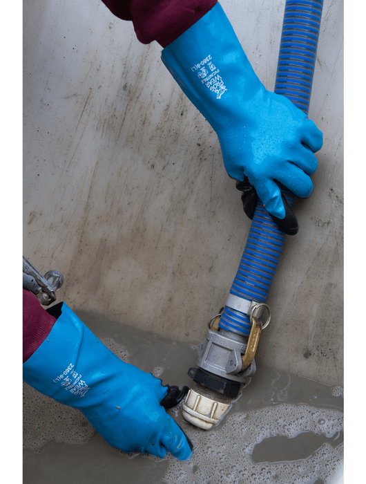 FrogWear® 12" Blue Seamless Super Flexible 70% PVC & 30% Nitrile, 18-Gauge Nylon Liner