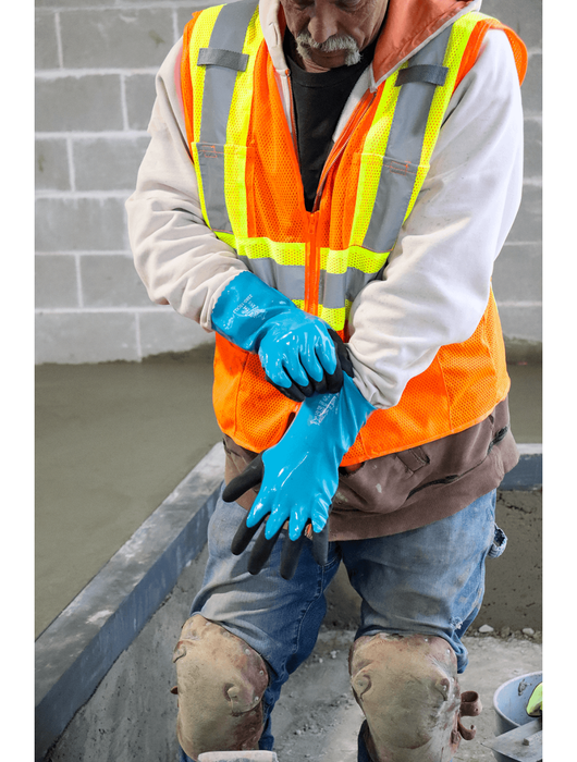 FrogWear® 12" Blue Seamless Super Flexible 70% PVC & 30% Nitrile, 18-Gauge Nylon Liner