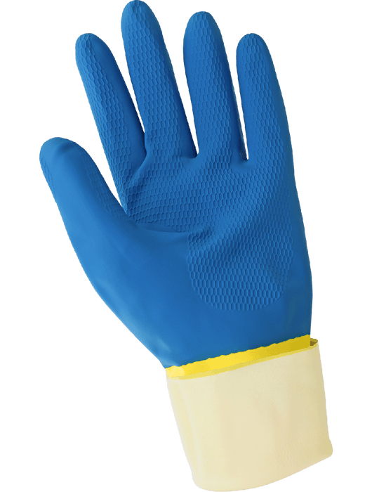 28 mil Blue Flocklined Neoprene Over Yellow Latex Rubber, 13"