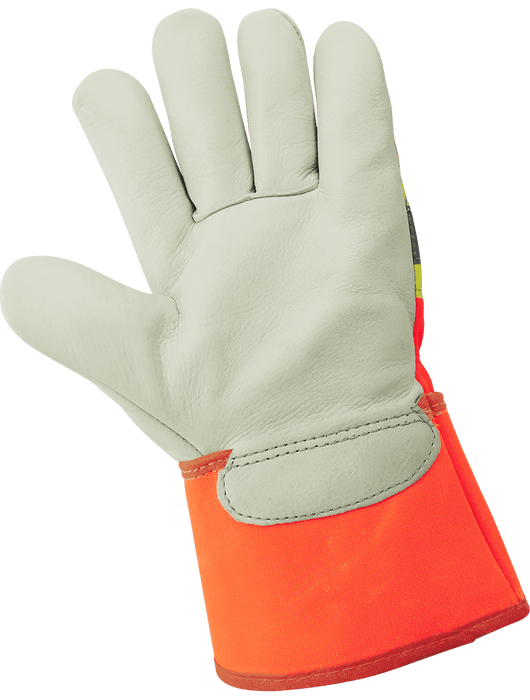 Premium Grade Cowhide Insulated Hi-Vis Gloves w/ Safety Cuff