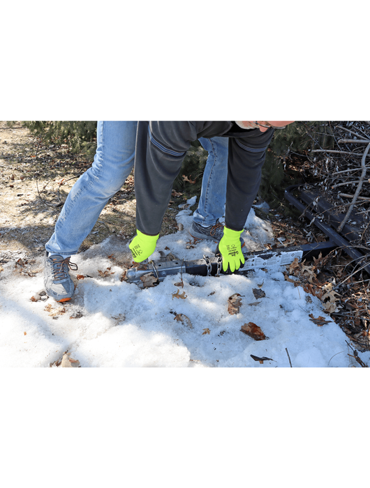Ice Gripster® - Black Etched Foam Rubber Dip, Water Repellent Hi-Vis Neon Brushed Acrylic Terry Cloth