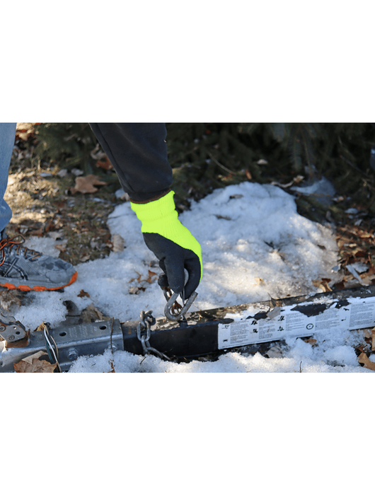 Ice Gripster® - Black Etched Foam Rubber Dip, Water Repellent Hi-Vis Neon Brushed Acrylic Terry Cloth