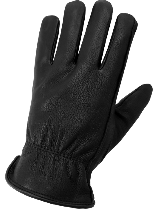 Premium Grade Black Grain Deerskin, 40 grams of 3M™ Thinsulate™ Insulation, Keystone Thumb, Open Cuff