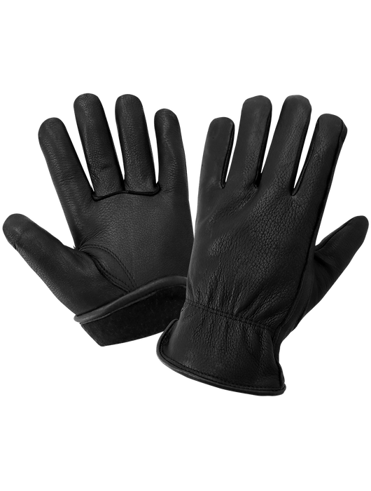 Premium Grade Black Grain Deerskin, 40 grams of 3M™ Thinsulate™ Insulation, Keystone Thumb, Open Cuff