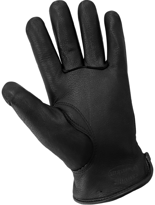 Premium Grade Black Grain Deerskin, 40 grams of 3M™ Thinsulate™ Insulation, Keystone Thumb, Open Cuff