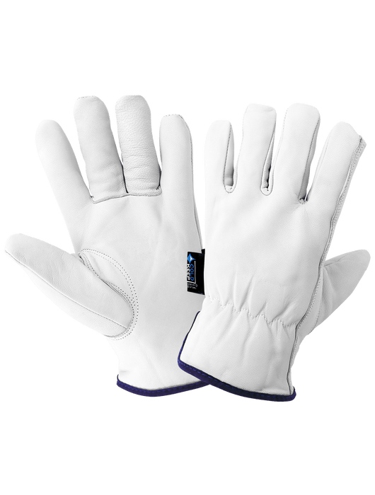 Premium-Grade White Grain Goatskin, Gunn Cut Pattern, 120 grams of Cold Keep® Insulation, Keystone Thumb, Open Cuff