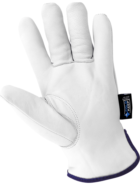 Premium-Grade White Grain Goatskin, Gunn Cut Pattern, 120 grams of Cold Keep® Insulation, Keystone Thumb, Open Cuff