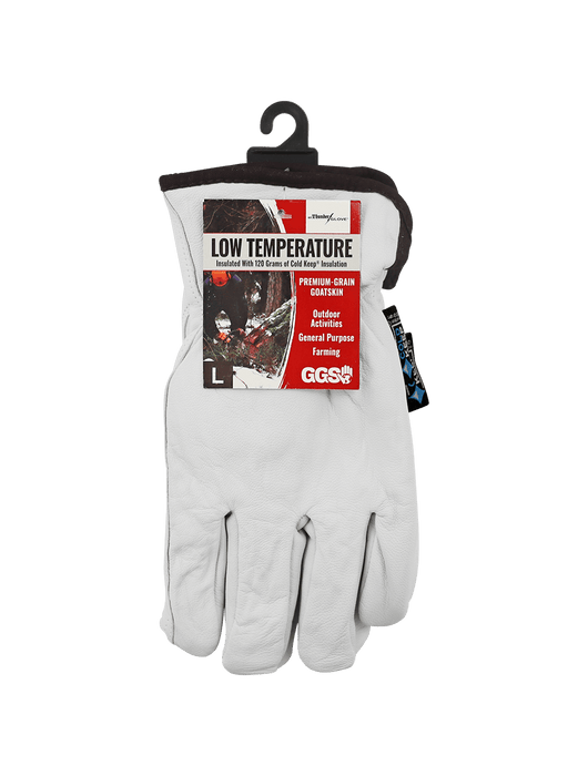 Premium-Grade White Grain Goatskin, Gunn Cut Pattern, 120 grams of Cold Keep® Insulation, Keystone Thumb, Open Cuff