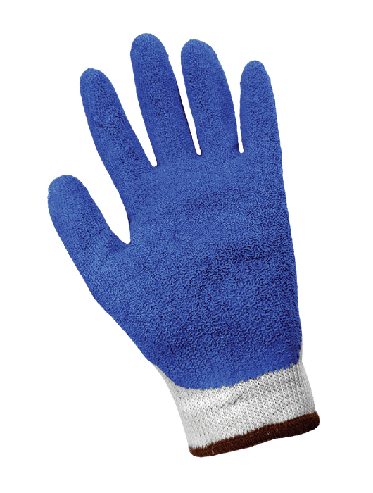 Gripster® - Puncture-Resistant Blue Etched Rubber ¾ Coated Palm, 10-Gauge Gray Seamless Polyester Shell, Knit Wrist