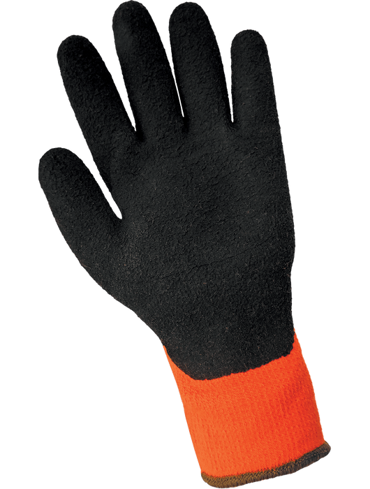 Ice Gripster® - Heavy Napped Acrylic Shell, 3/4 Dipped Black Foam Latex, Hi-Vis Orange Shell, ANSI Cut Level A2