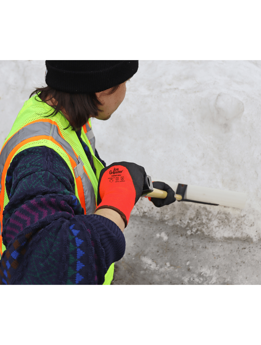 Ice Gripster® - Heavy Napped Acrylic Shell, 3/4 Dipped Black Foam Latex, Hi-Vis Orange Shell, ANSI Cut Level A2