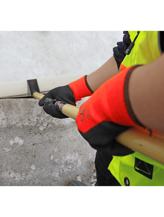 Ice Gripster® - Heavy Napped Acrylic Shell, 3/4 Dipped Black Foam Latex, Hi-Vis Orange Shell, ANSI Cut Level A2