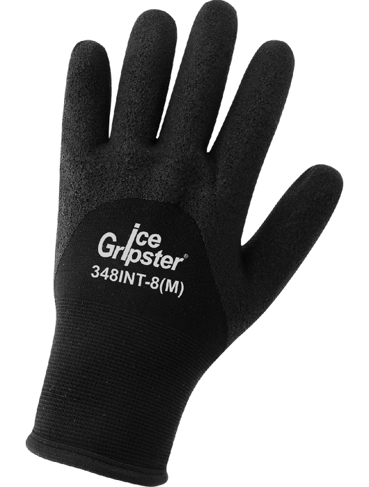 Ice Gripster® Double Layer Shell of Nylon & Terry Cloth, ¾ Dip Black Foam PVC, ANSI/ISEA 105 Cut Level A2