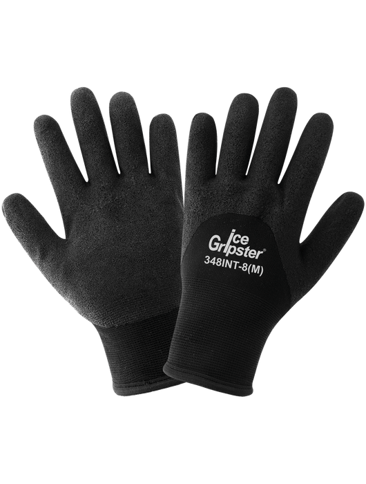 Ice Gripster® Double Layer Shell of Nylon & Terry Cloth, ¾ Dip Black Foam PVC, ANSI/ISEA 105 Cut Level A2