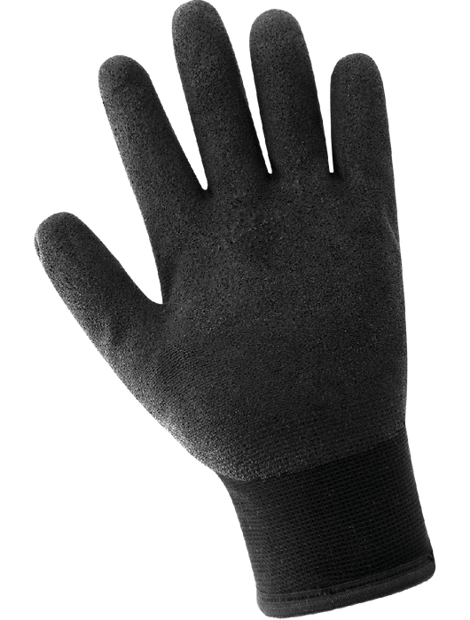 Ice Gripster® Double Layer Shell of Nylon & Terry Cloth, ¾ Dip Black Foam PVC, ANSI/ISEA 105 Cut Level A2