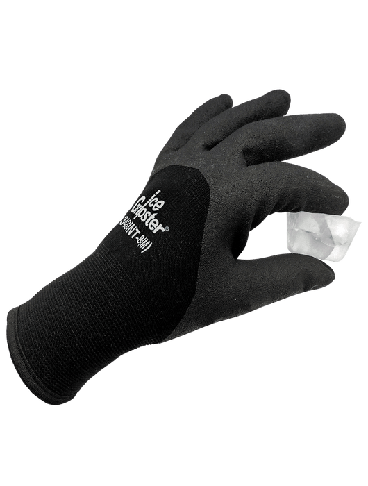 Ice Gripster® Double Layer Shell of Nylon & Terry Cloth, ¾ Dip Black Foam PVC, ANSI/ISEA 105 Cut Level A2