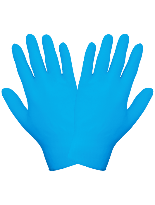 Panther-Guard® Medical-Grade, 5 mil Blue Nitrile/Vinyl Blended, Powder-Free, Smooth Finish, 9½", Comply w/FDA Regulations for Food Contact