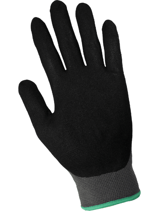 Tsunami Grip® Light - Black Single Dip Mach Finish Nitrile, 13-Gauge Gray Nylon Shell, Vend Pack