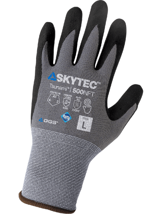 Tsunami Grip® - New Foam Technology Nitrile, 15 Gauge Gray Nylon Shell, Vend Pack