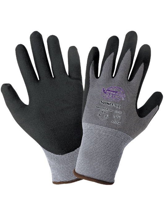 Tsunami Grip® - New Foam Technology Nitrile, 15 Gauge Gray Nylon Shell