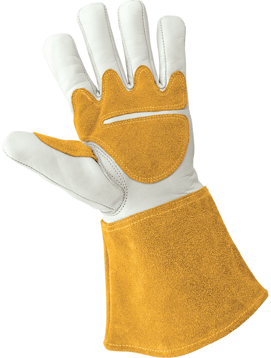 Premium Multi-Hazard Reinforced Cowhide Leather Welding Gloves with Fleece Lining, ANSI/ISEA 105 Cut Level A2
