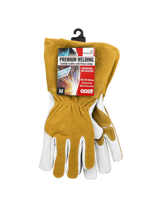 Premium Multi-Hazard Reinforced Cowhide Leather Welding Gloves with Fleece Lining, ANSI/ISEA 105 Cut Level A2