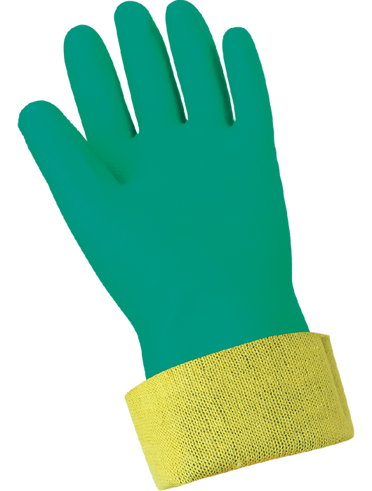 Supported Nitrile Glove, 13", 10-Gauge Seam Free Sewn w/DuPont™ Kevlar® Fiber Liner, Raised Diamond Pattern, ANSI Cut Level A2