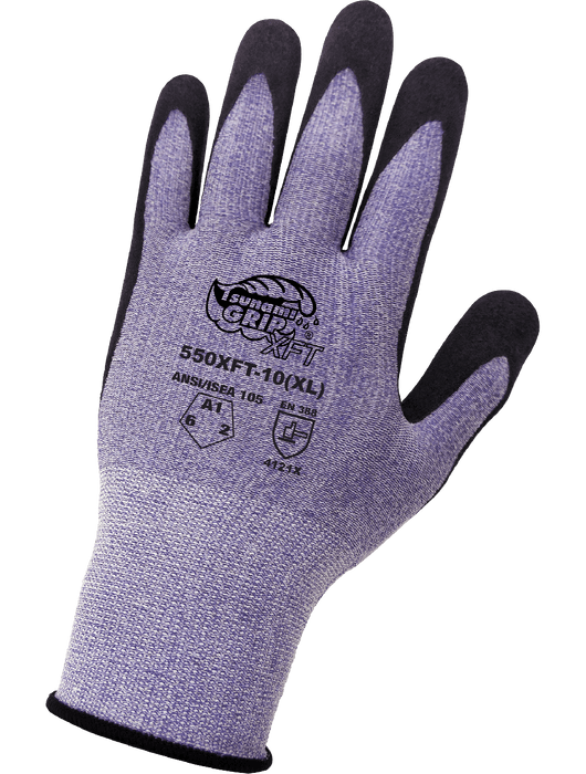 Tsunami Grip® Xtreme Foam Technology Palm Dipped, 13g Purple Polyester/Spandex Shell, Anti-Static/Electrostatic Compliant For Use in ESD Protection Areas, Vend Pack